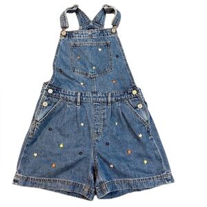 GAP Kids Embroidered Denim Short‎ Overall’s – Size XXL